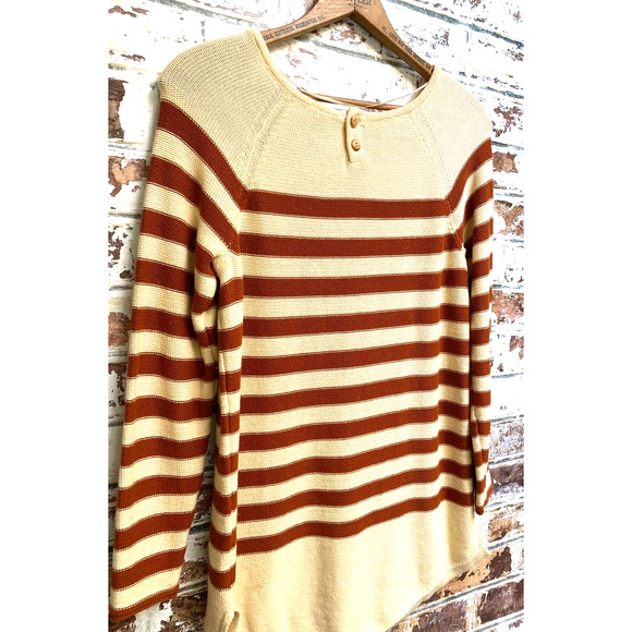 Free People Beach Pure Cotton Knit Nautical Striped Oversided Tunic Sweater - Picture 2 of 11